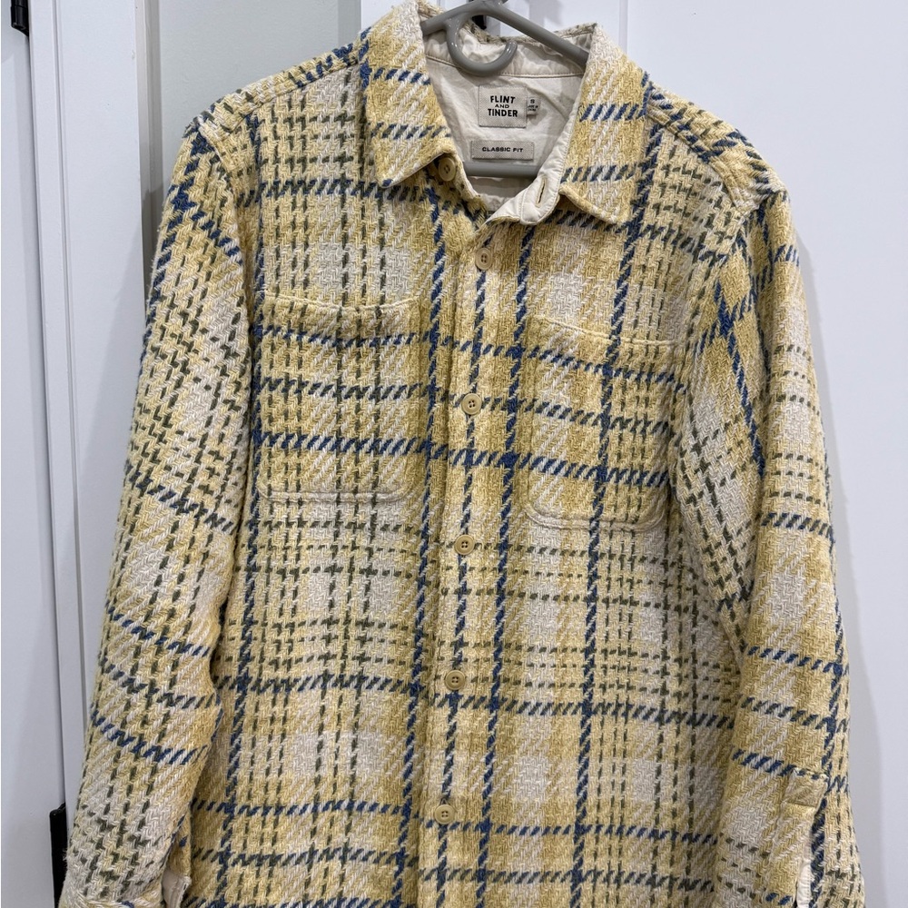 Like New - Flint and Tinder Men's Cabin Flannel (Yellow Plaid Shirt Jacket)